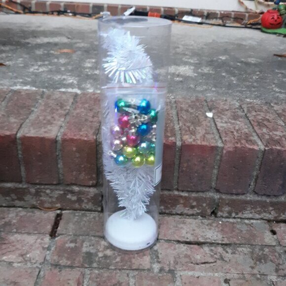 Mini White Table Top 16 Inch Christmas Tree - Includes Ornaments - Picture 4 of 4